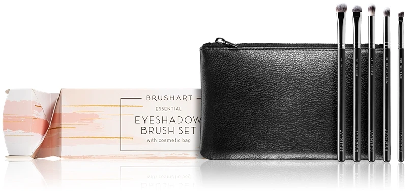 BrushArt Professional Essential Eyeshadow Brush Set With Cosmetic Bag